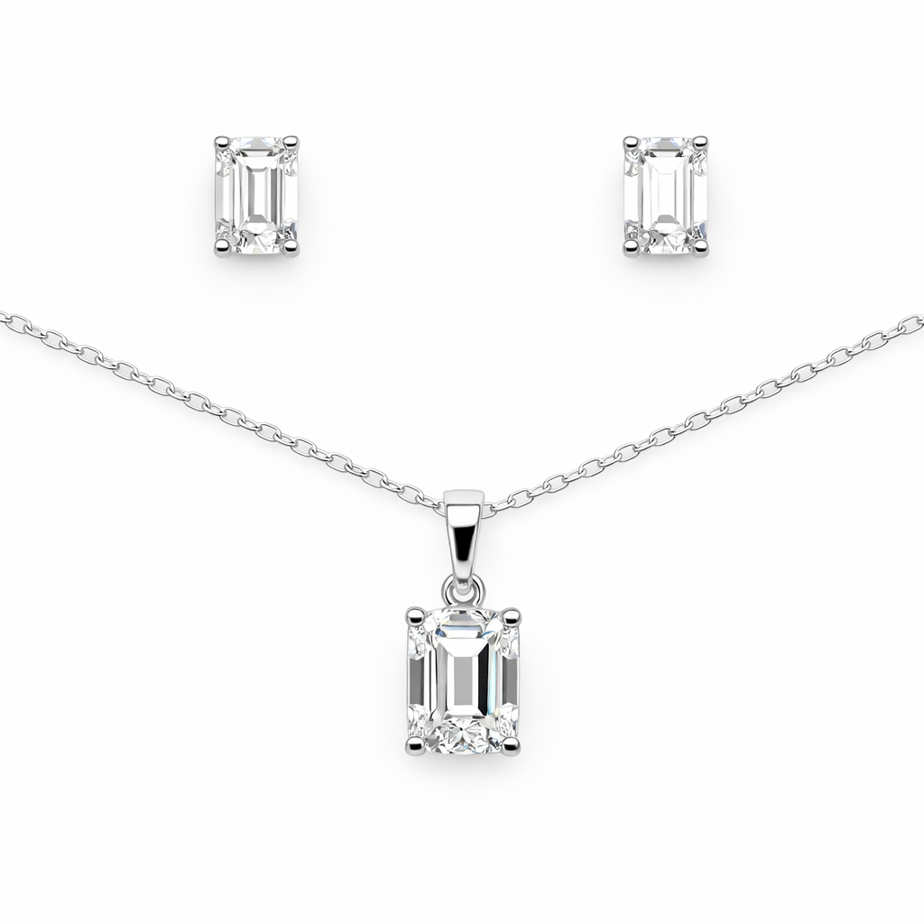 5.15 DEW Moissanite Solitaire Set in 925 Platinum Plated