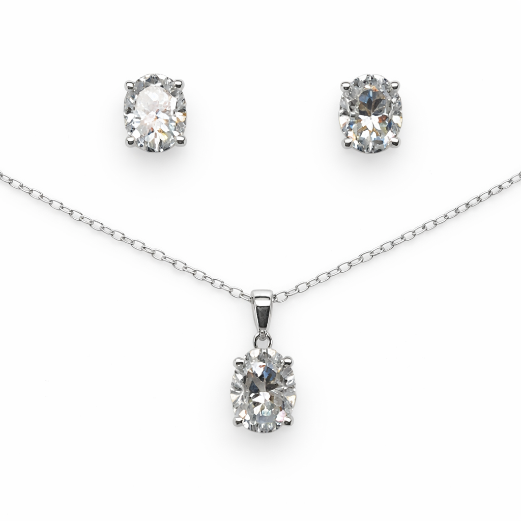 5.90 DEW Moissanite Solitaire Set in 925 Platinum Plated