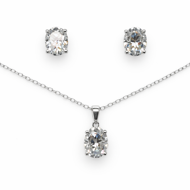 5.90 DEW Moissanite Solitaire Set in 925 Platinum Plated