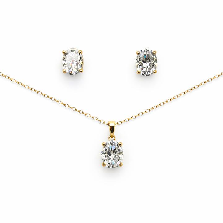 5.90 DEW Moissanite Solitaire Set in 925 Yellow Gold Plated