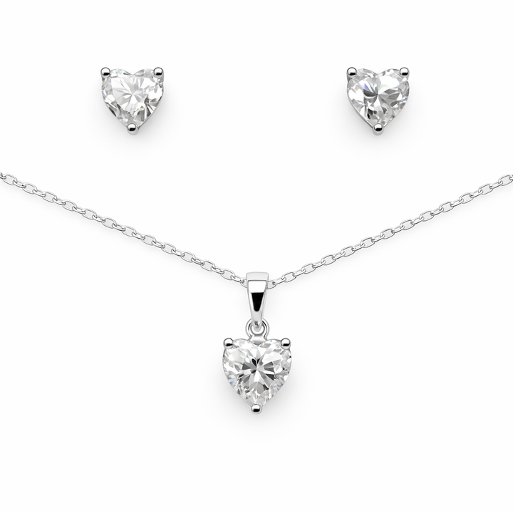 5.80 DEW Moissanite Solitaire Set in 925 Platinum Plated