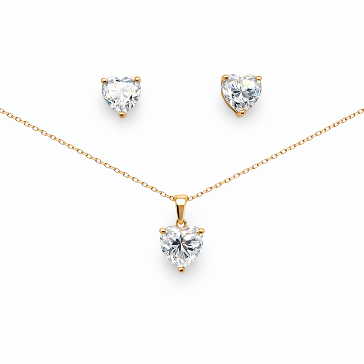 5.80 DEW Moissanite Solitaire Set in 925 Yellow Gold Plated