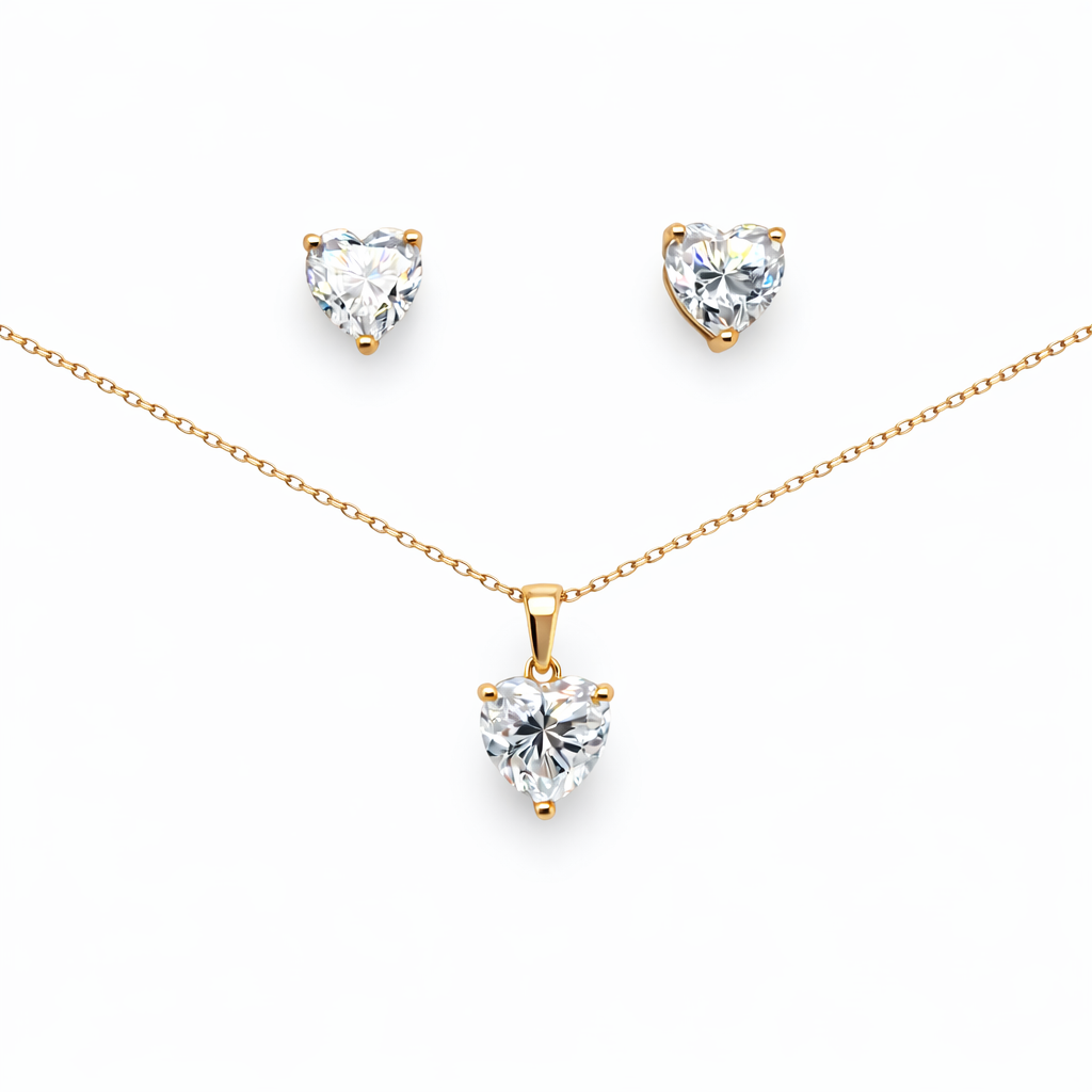 5.50 DEW Moissanite Solitaire Set in 925 Yellow Gold Plated