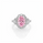 2.70 Cts Pink Lab Grown Diamond and White Lab Grown Dimaond Ring in 14K White Gold