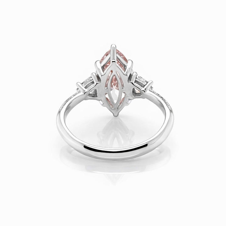 2.54 Cts Pink Lab Grown Diamond and White Lab Grown Dimaond Ring in 14K White Gold