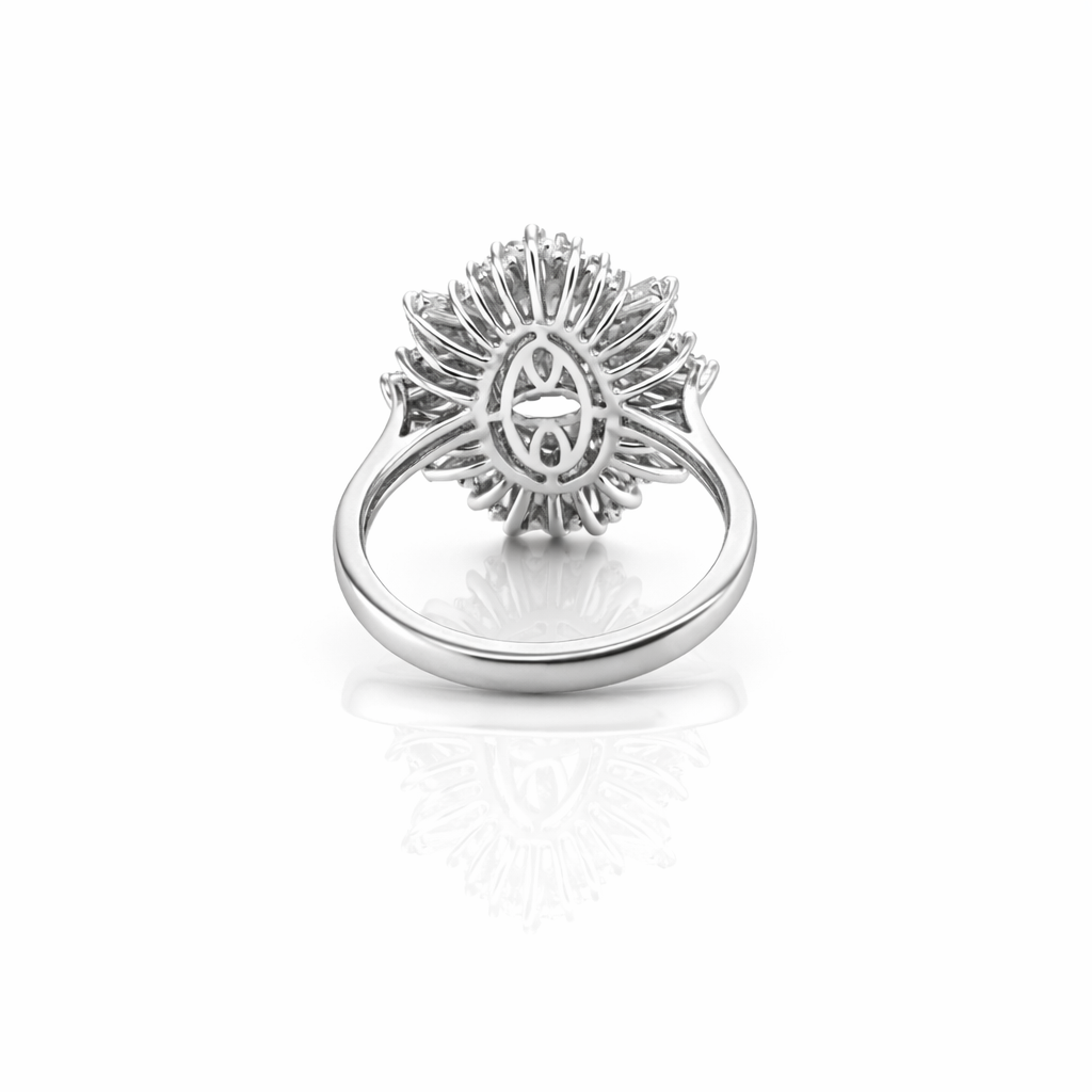 4.01 Cts Pink Lab Grown Diamond and White Lab Grown Dimaond Ring in 14K White Gold