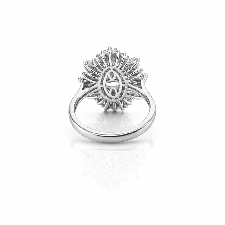 4.01 Cts Pink Lab Grown Diamond and White Lab Grown Dimaond Ring in 14K White Gold