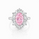 4.01 Cts Pink Lab Grown Diamond and White Lab Grown Dimaond Ring in 14K White Gold