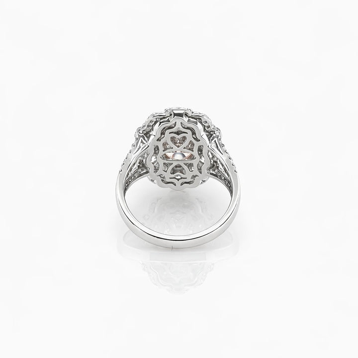 2.55 Cts Pink Lab Grown Diamond and White Lab Grown Dimaond Ring in 14K White Gold