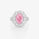 2.55 Cts Pink Lab Grown Diamond and White Lab Grown Dimaond Ring in 14K White Gold