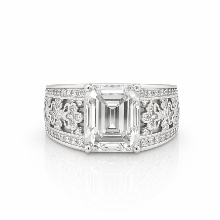 8.15 DEW Moissanite Ring in 925 Platinum Plated