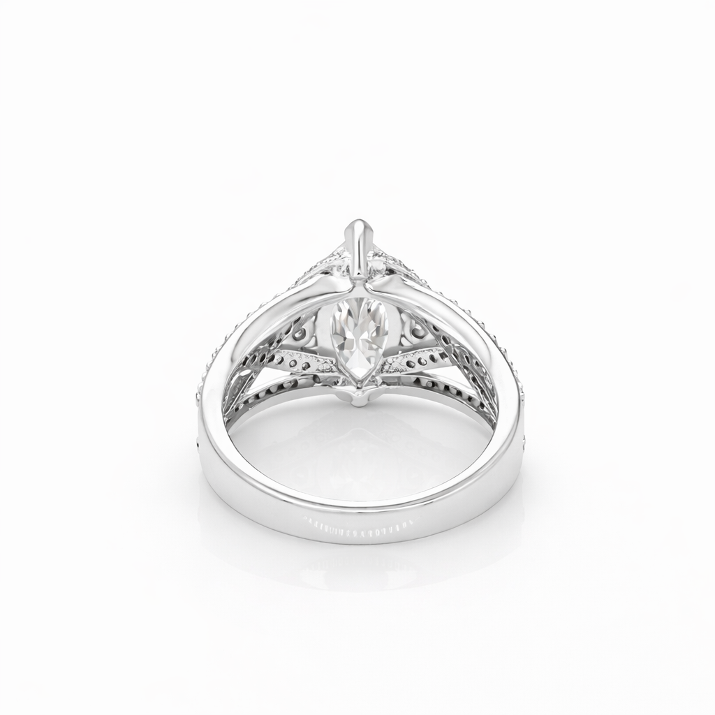 3.35 DEW Moissanite Ring in 925 Platinum Plated