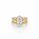 3.35 DEW Moissanite Ring in 925 Yellow Gold Plated