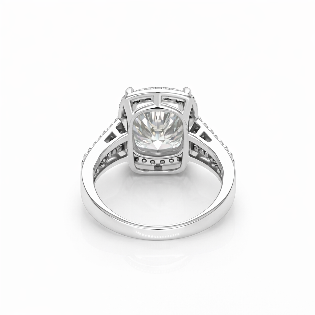 6.00 DEW Moissanite Ring in 925 Platinum Plated