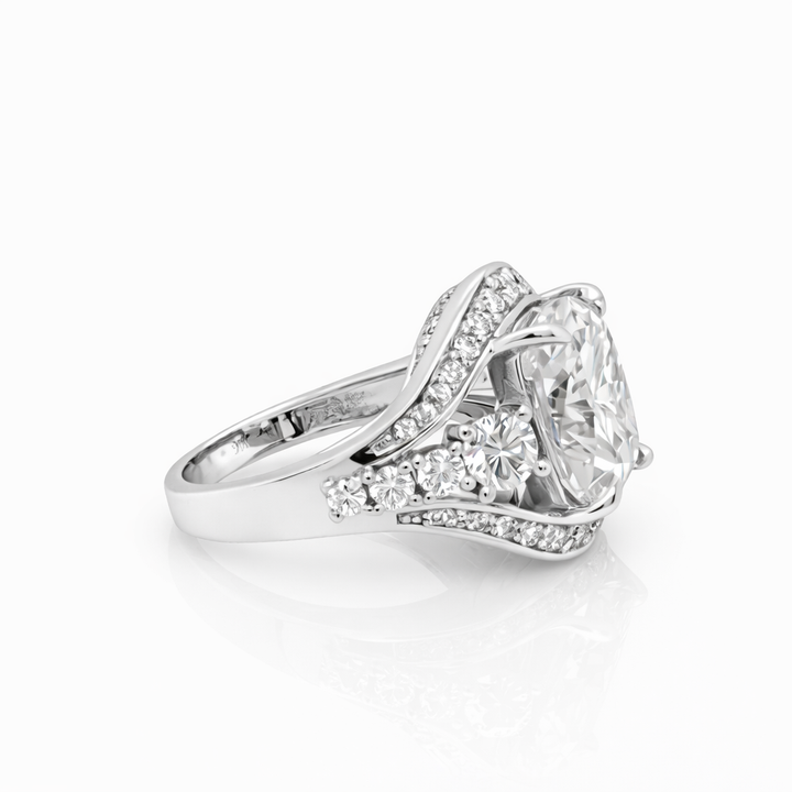 6.50 DEW Moissanite Ring in 925 Platinum Plated