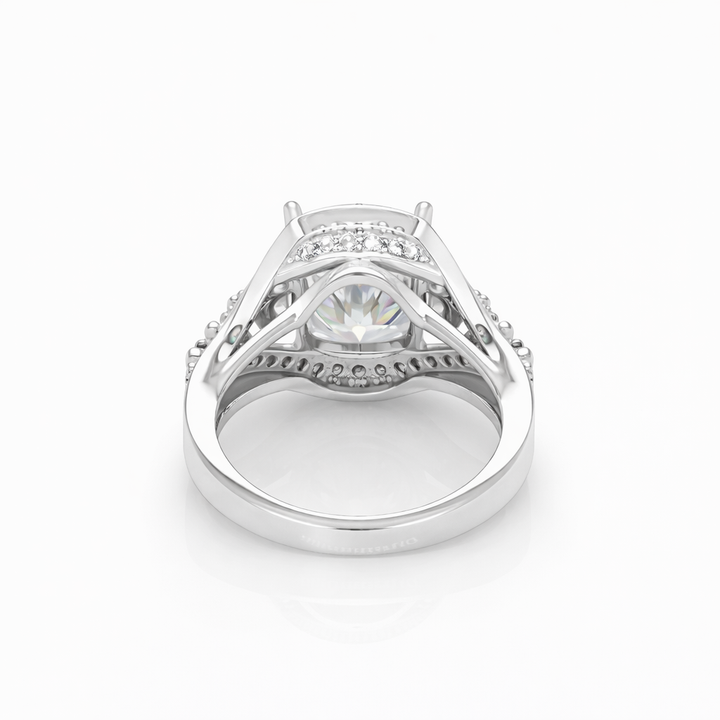 6.50 DEW Moissanite Ring in 925 Platinum Plated