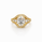 6.50 DEW Moissanite Ring in 925 Yellow Gold Plated