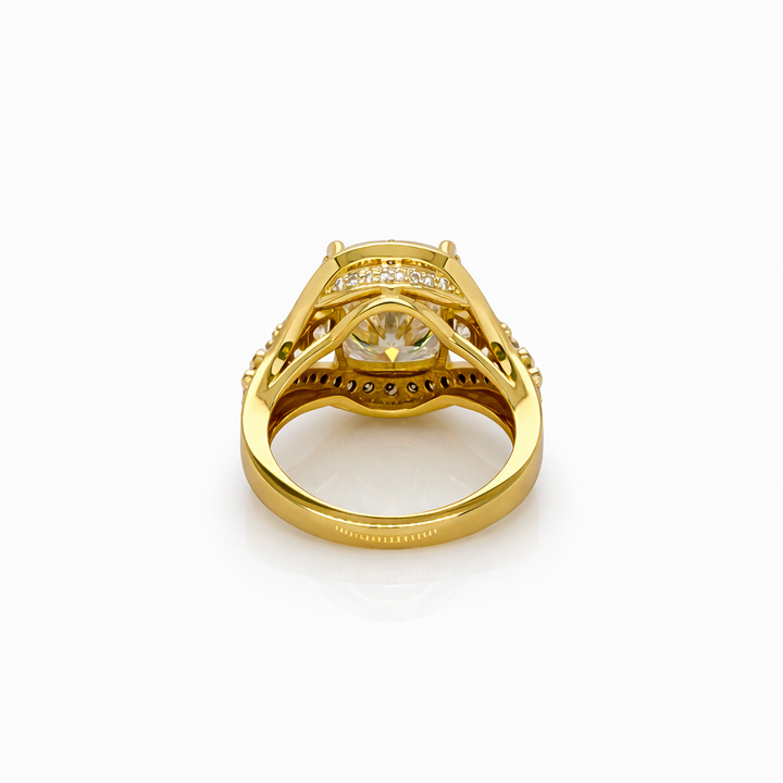 6.50 DEW Moissanite Ring in 925 Yellow Gold Plated