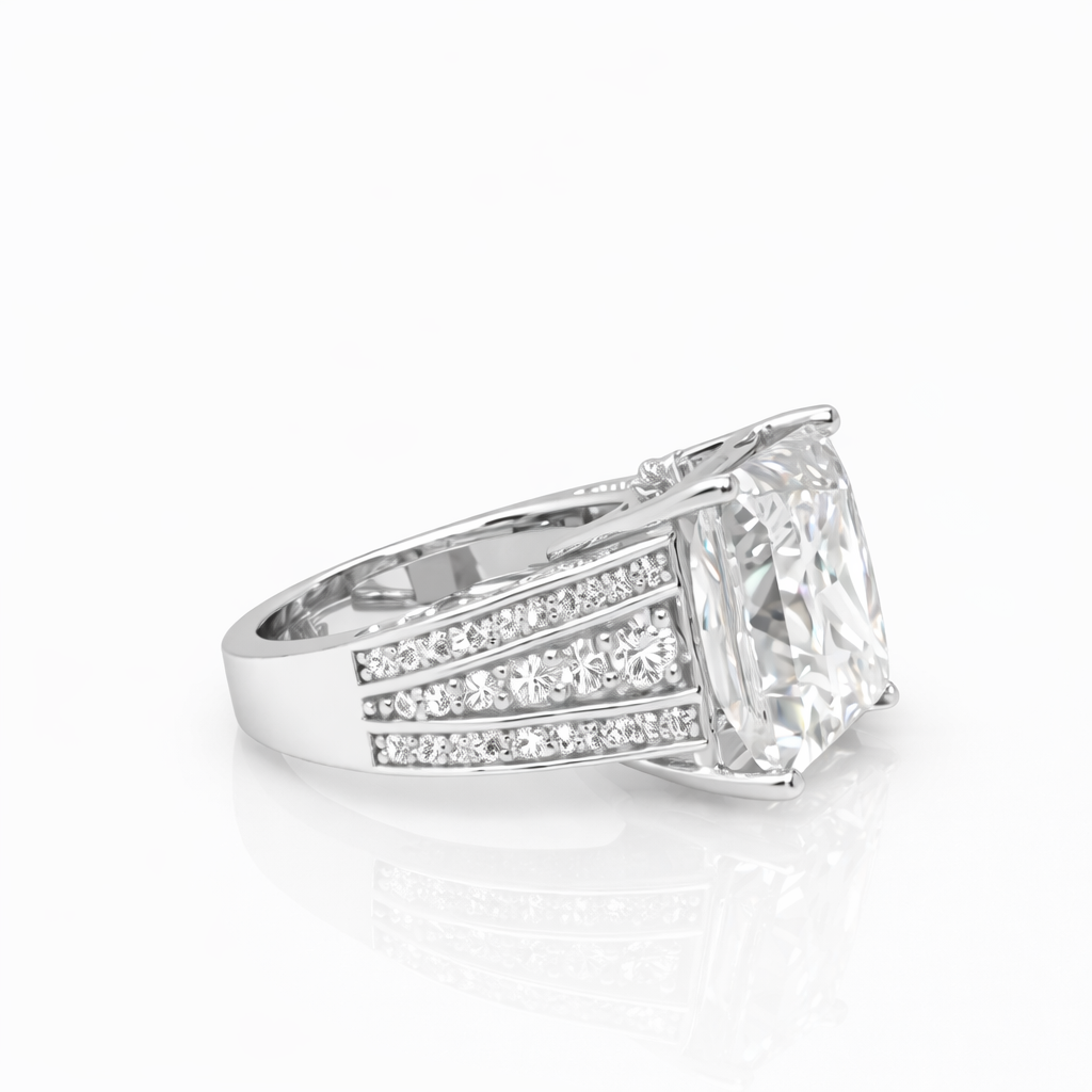 10.30 DEW Moissanite Ring in 925 Platinum Plated