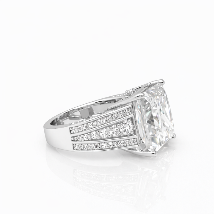 10.30 DEW Moissanite Ring in 925 Platinum Plated