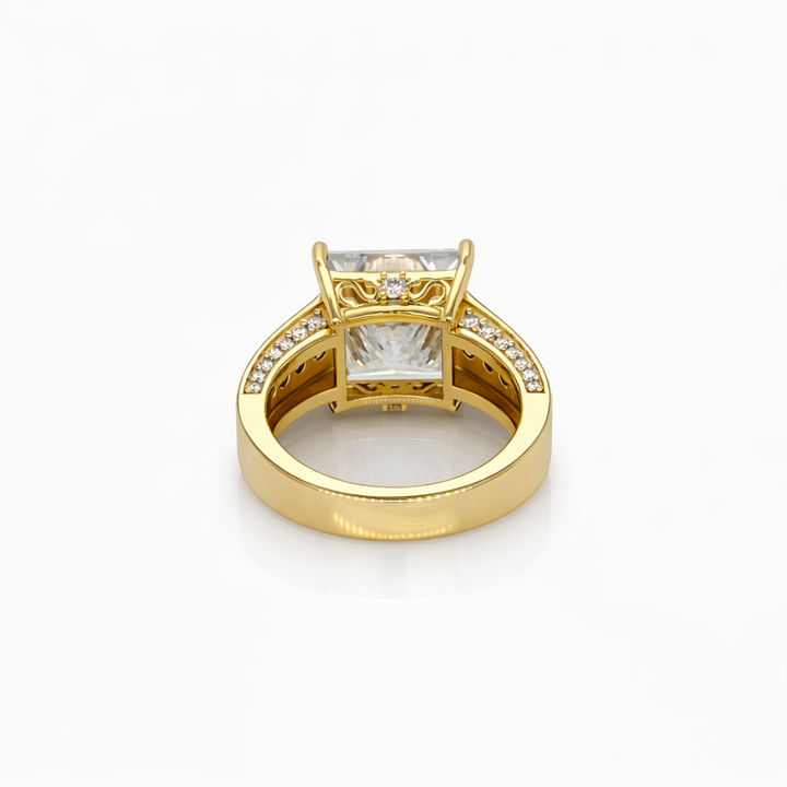 10.30 DEW Moissanite Ring in 925 Yellow Gold Plated
