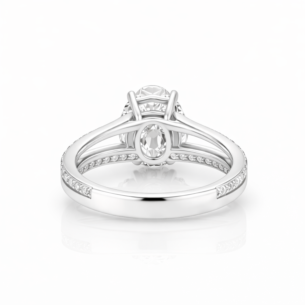 5.80 DEW Moissanite Ring in 925 Platinum Plated