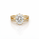 5.80 DEW Moissanite Ring in 925 Yellow Gold Plated