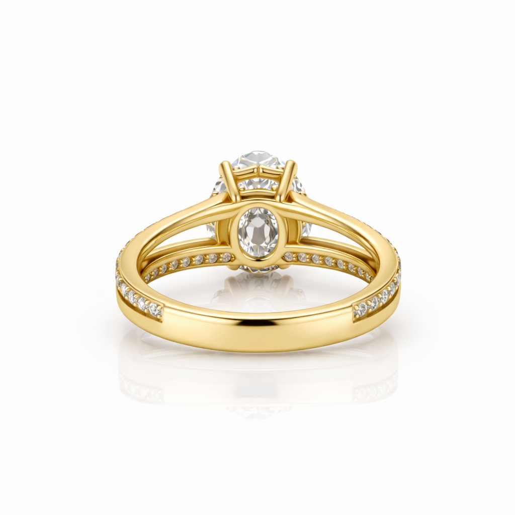 5.80 DEW Moissanite Ring in 925 Yellow Gold Plated