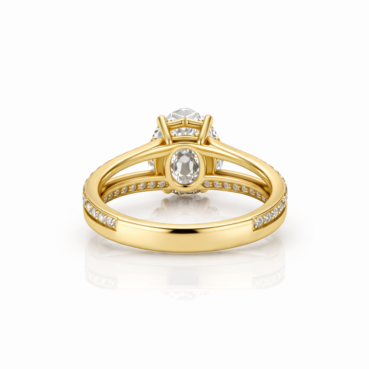 5.80 DEW Moissanite Ring in 925 Yellow Gold Plated