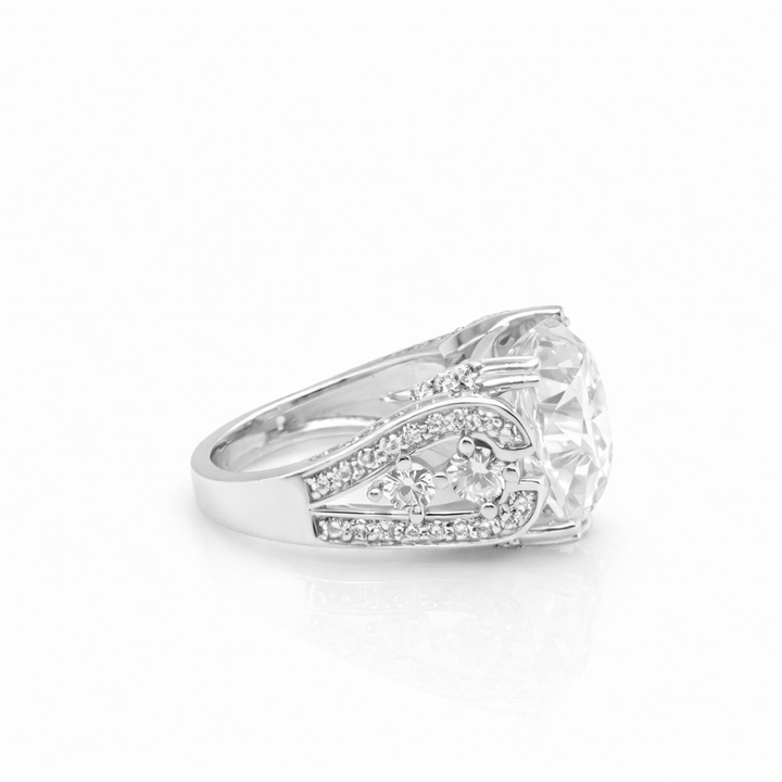 14.95 DEW Moissanite Ring in 925 Platinum Plated