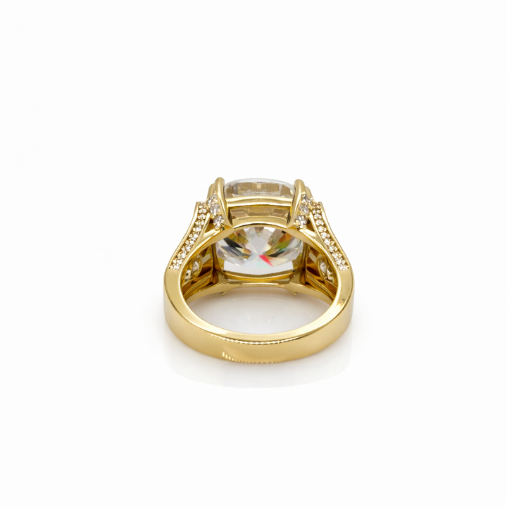 14.95 DEW Moissanite Ring in 925 Yellow Gold Plated