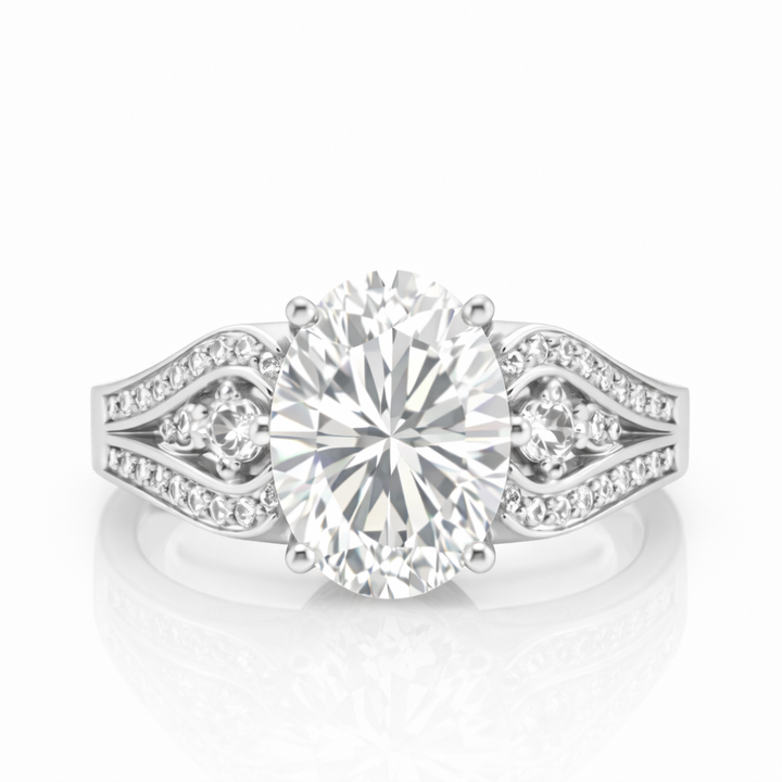 14.95 DEW Moissanite Ring in 925 Platinum Plated