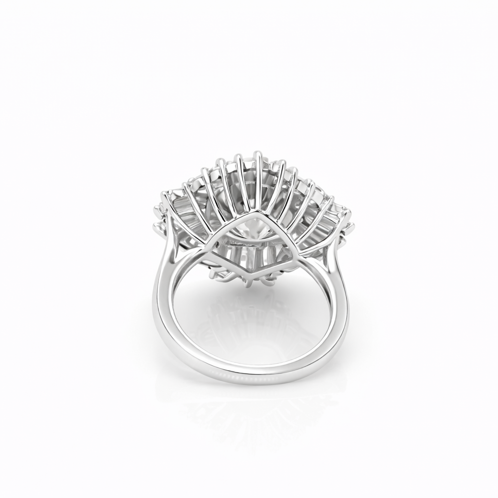 11.00 DEW Moissanite Ring in 925 Platinum Plated