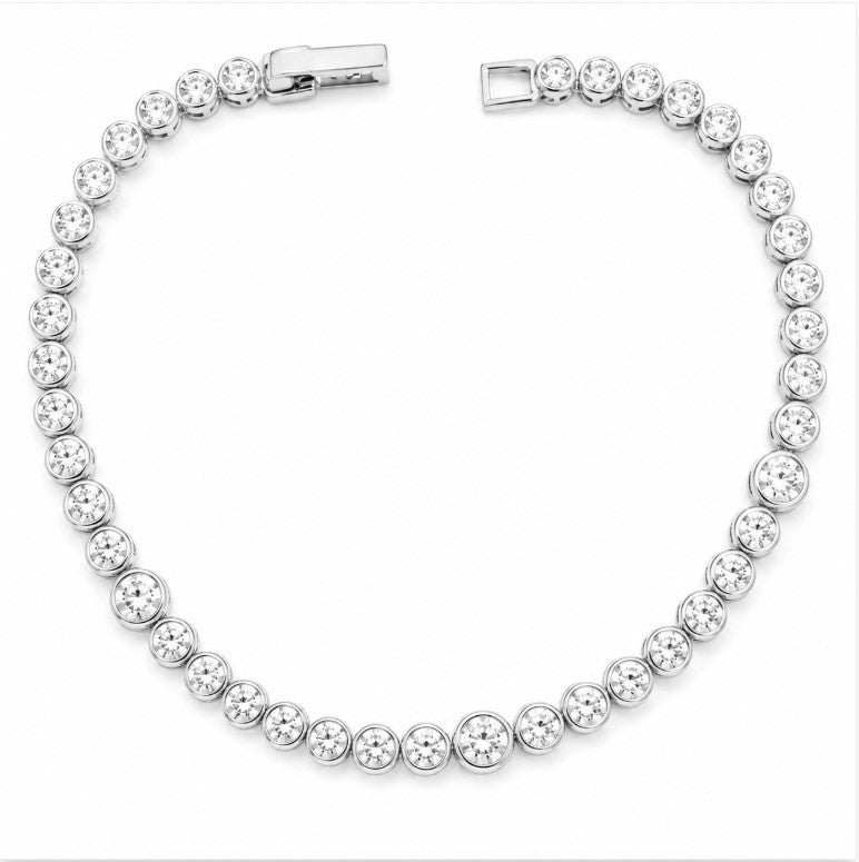 5.30 DEW Moissanite Bracelet in 925 Platinum Plated