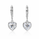 Paige 3.95 Cts Heart Shape White Moissanite Dangle Earring in 925 Platinum Plated
