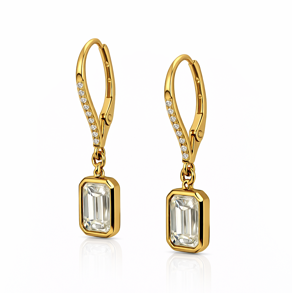 Paige 3.45 DEW White Moissanite Dangle Earring