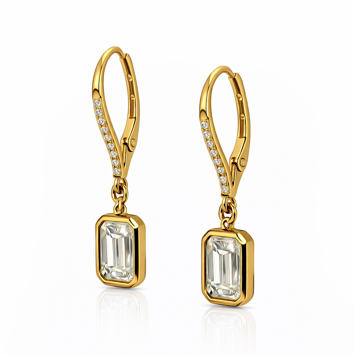 Paige 3.45 DEW White Moissanite Dangle Earring