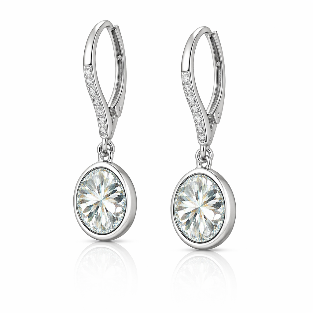 Paige 4.00 DEW White Moissanite Dangle Earring