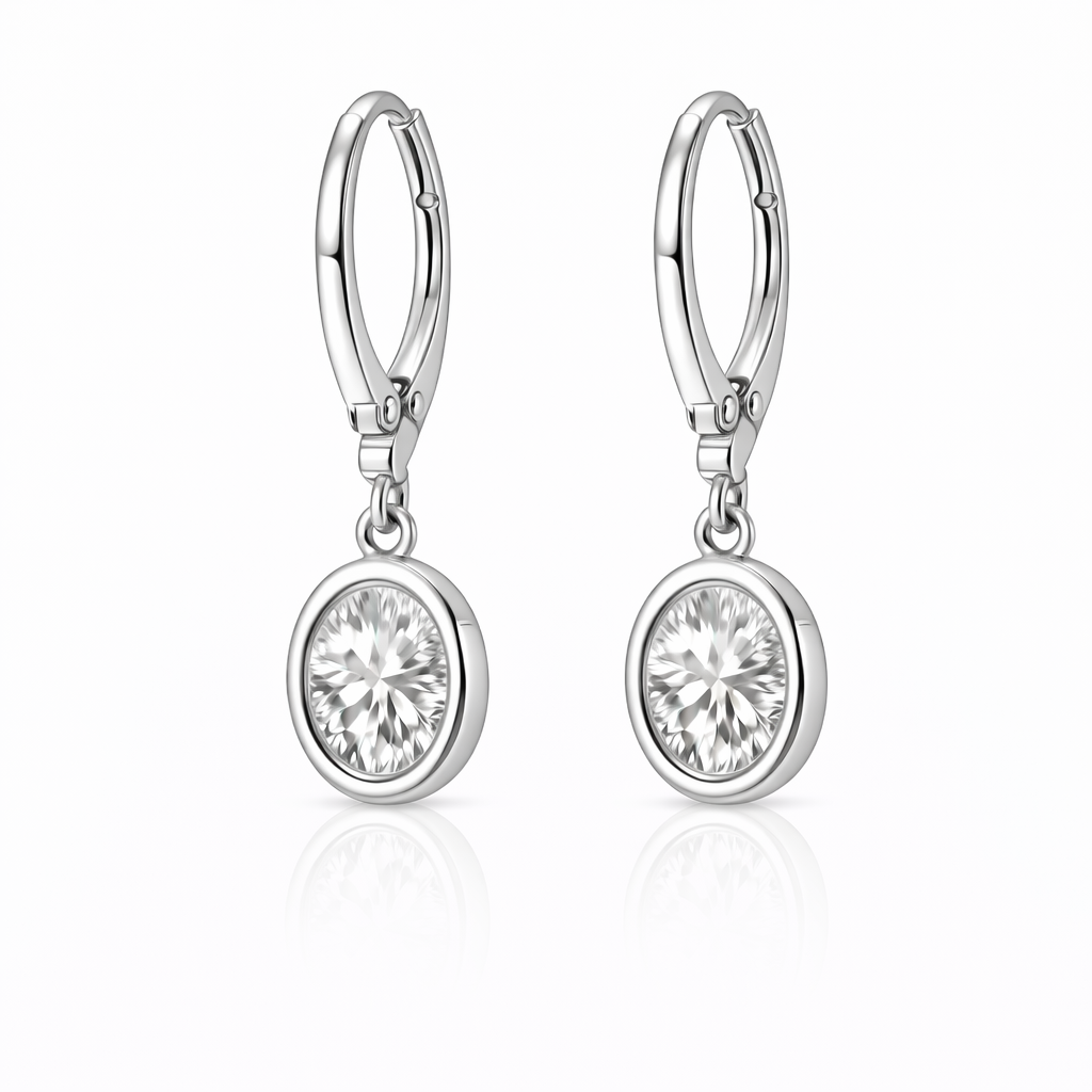 Paige 4.00 DEW White Moissanite Dangle Earring