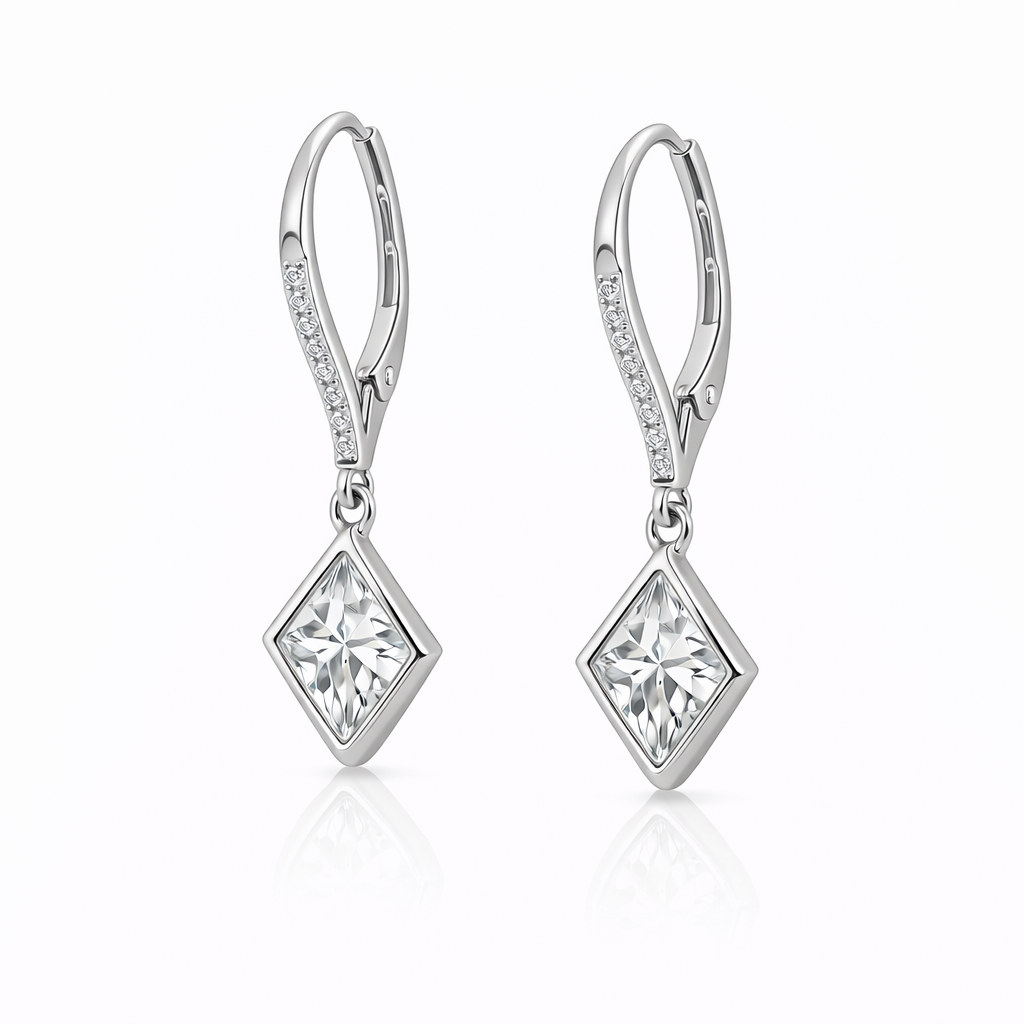 Paige 3.85 DEW White Moissanite Dangle Earring