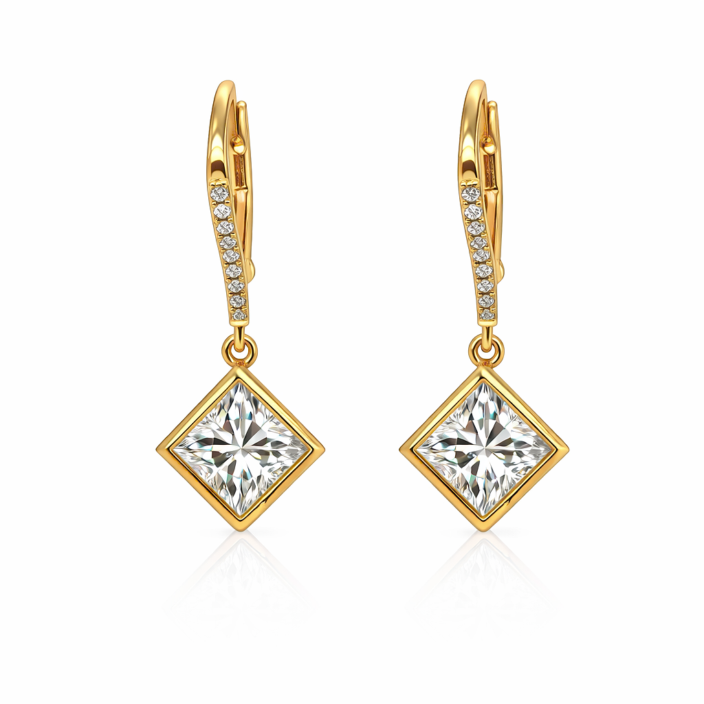 Paige 3.85 DEW White Moissanite Dangle Earring