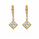 Paige 3.85 Cts Princess Shape White Moissanite Dangle Earring in 925 18K Yellow Gold Plated