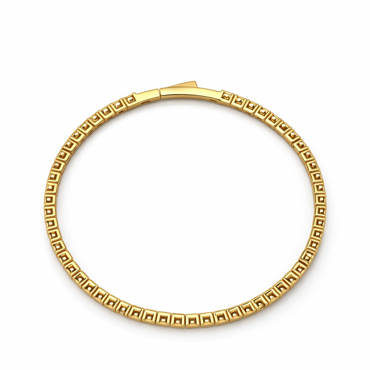 5.60 DEW Moissanite Flex Bangle in 925 Yellow Gold Plated