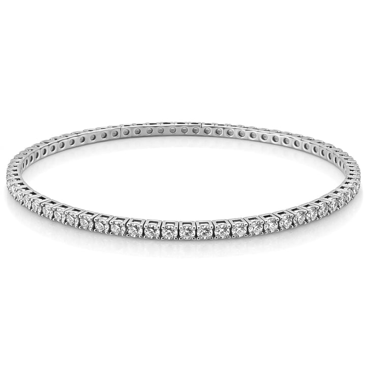5.60 DEW Moissanite Flex Bangle in 925 Platinum Plated