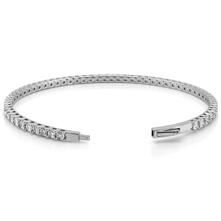 5.60 DEW Moissanite Flex Bangle in 925 Platinum Plated