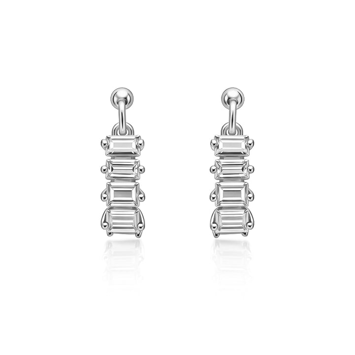 3.58 DEW Moissanite Hoop Earring in 925 Platinum Plated