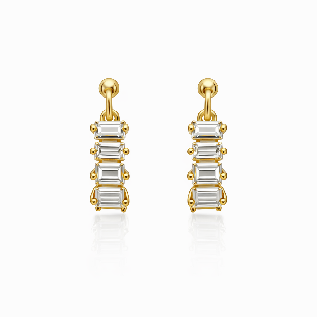 3.58 DEW Moissanite Hoop Earring in 925 Yellow Gold Plated