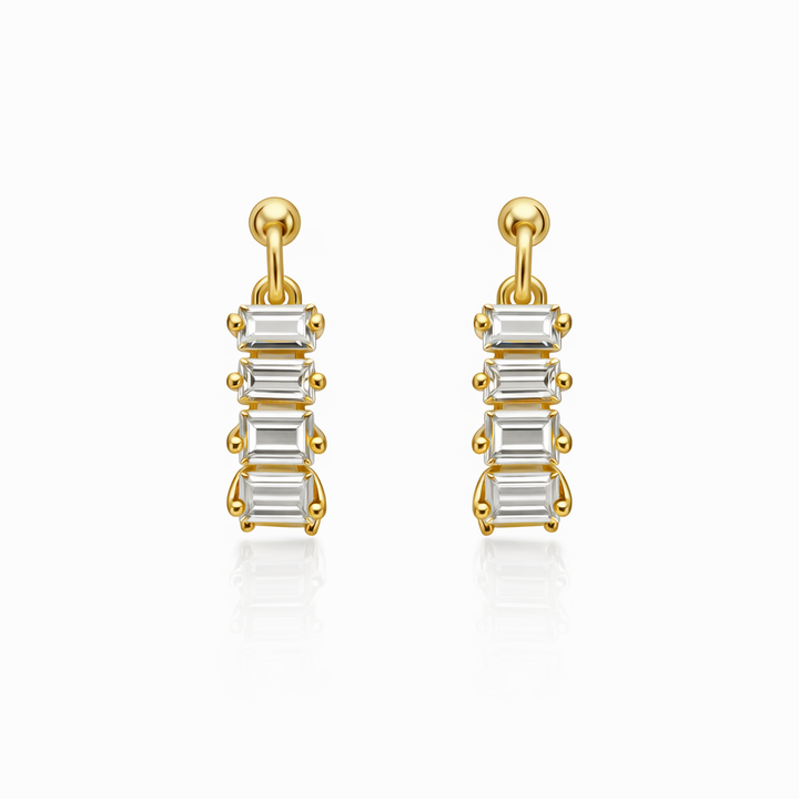 3.58 DEW Moissanite Hoop Earring in 925 Yellow Gold Plated