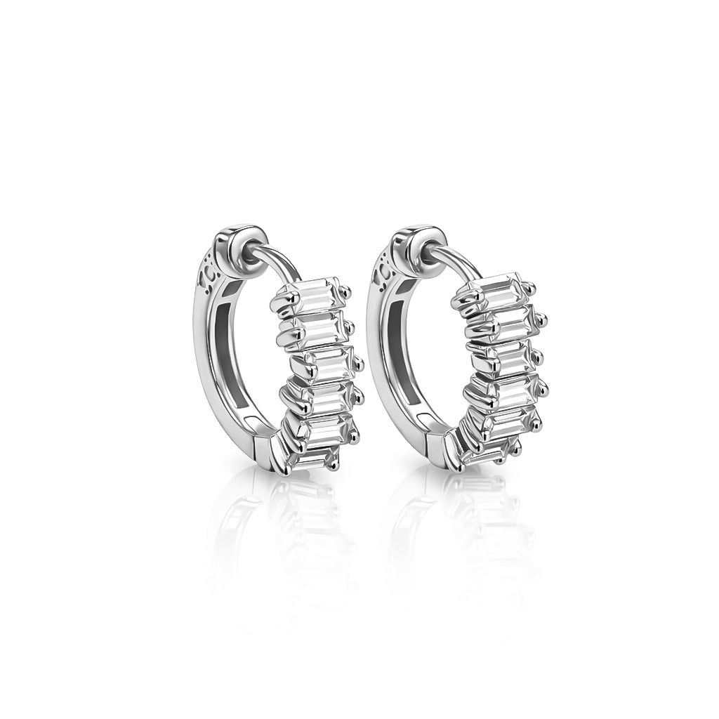 3.58 DEW Moissanite Hoop Earring in 925 Platinum Plated