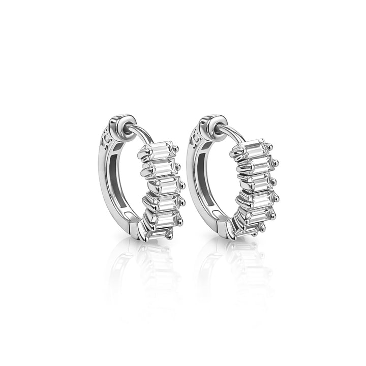 3.58 DEW Moissanite Hoop Earring in 925 Platinum Plated